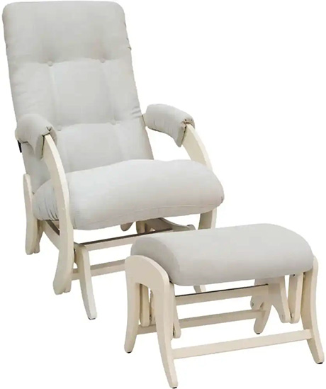 Кресло-качалка маятниковое модель 68 с пуфом Р Дуб шампань Verona light grey