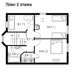  Рис. 2  План второго этажа